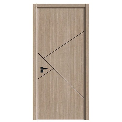 Flush Wood Door with Groove Design