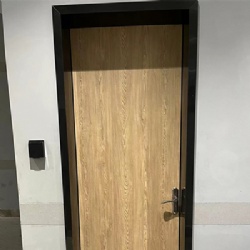Bathroom HPL Wood Door with Metal Frame